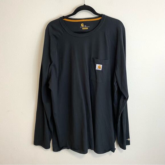 Carhartt Force Men's Relaxed Fit Midweight Long-Sleeve Pocket T-Shirt Black 2XL - Picture 1 of 7